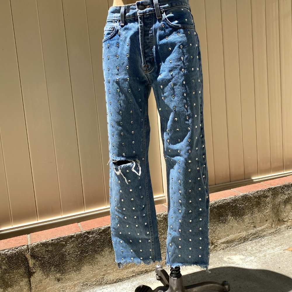 Carmar Distressed Rhinestone Jeans